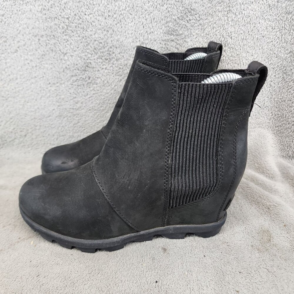 Sorel Shoes Womens Size 6 Joan Of Arctic Black Leather Chelsea Boots